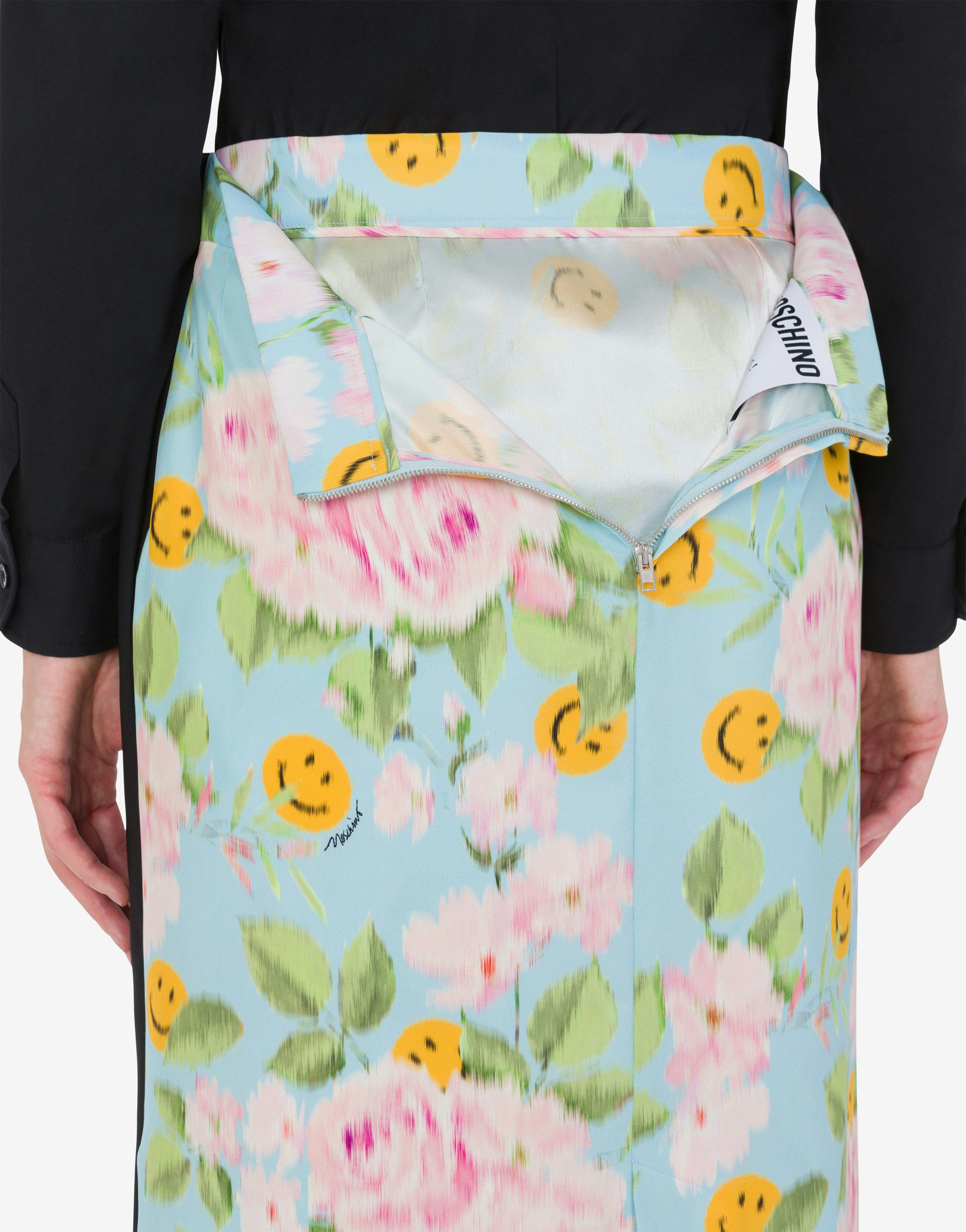 CRÊPE AND SATIN SKIRT - 4