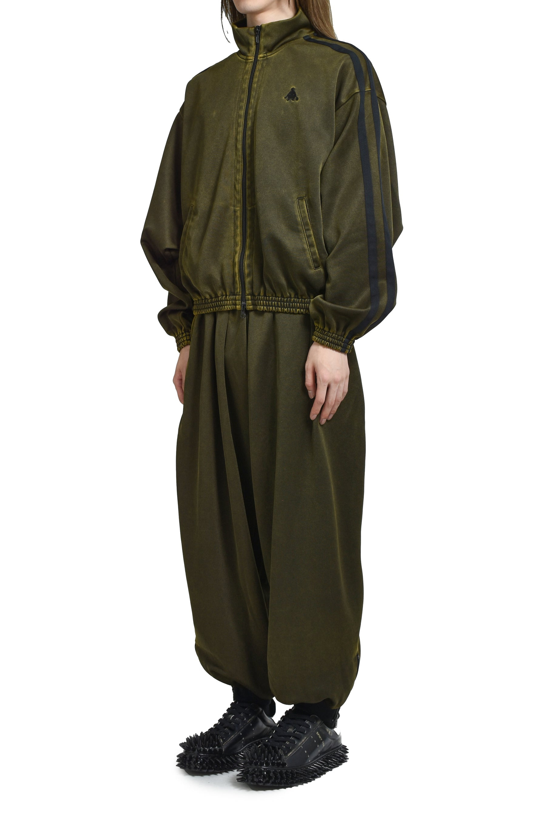 FADED BLACK TRACK PANTS / YEL - 4