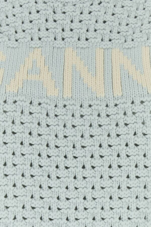 【送料&関税込】Ganni Pastel Light Blue Cotton Blend Vest GANNI Pastel light blue cotton blend vest | gebnegozionline