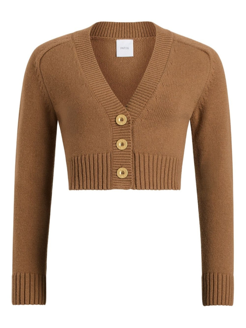 button-embellished 팔꿈치 잡아당기기 cardigan 1