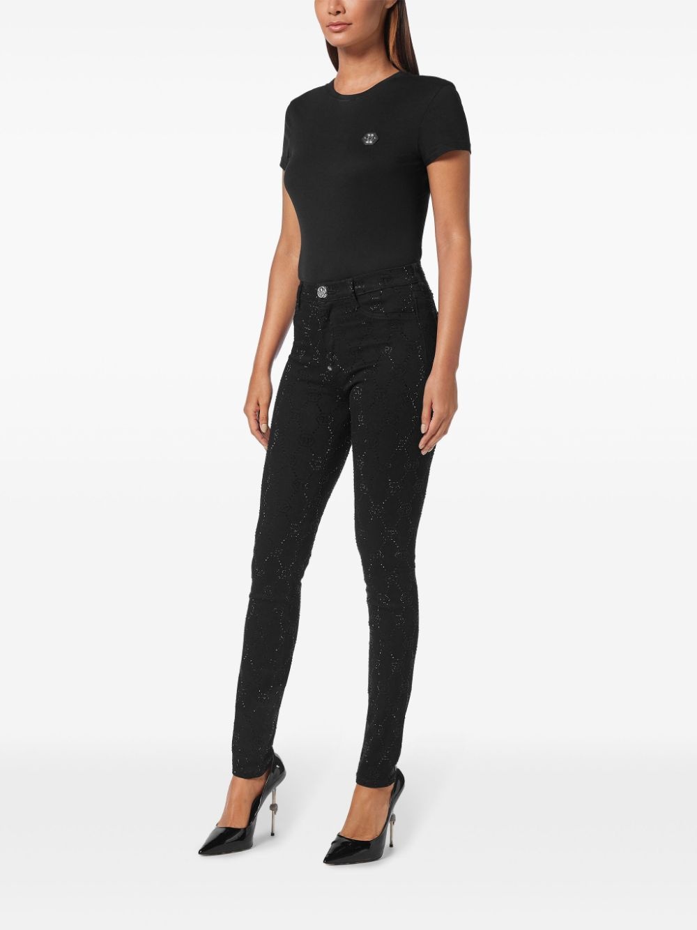 monogram high-waisted jegging trousers - 2