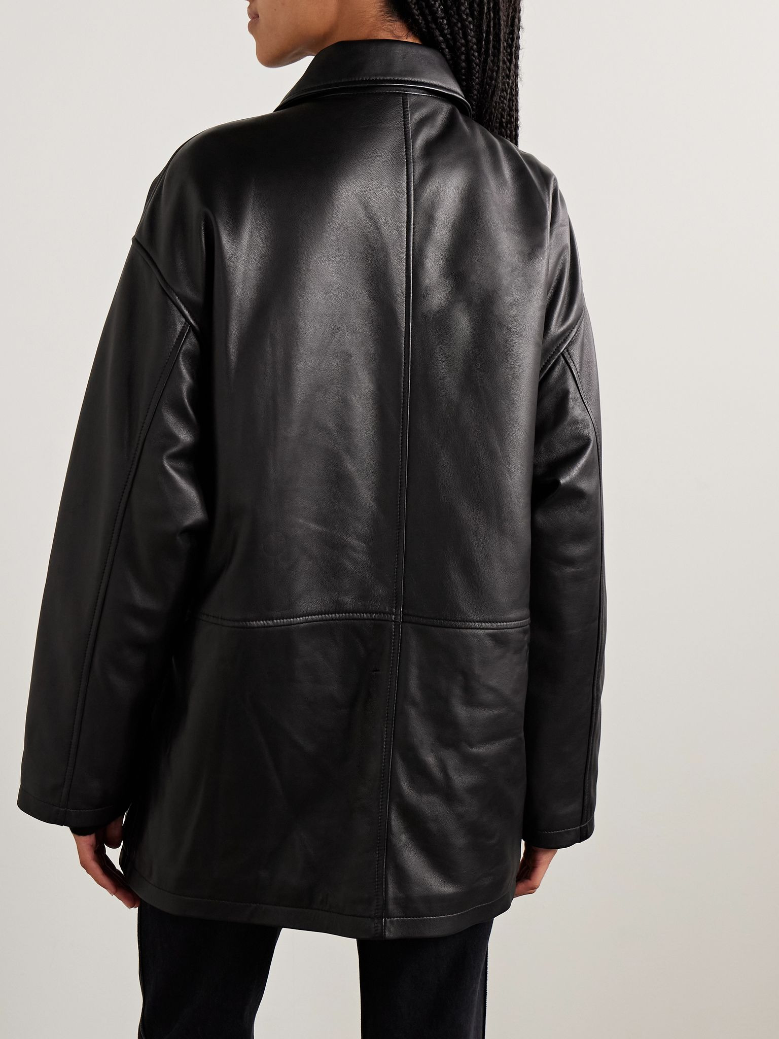 Cordel leather coat Black - 4