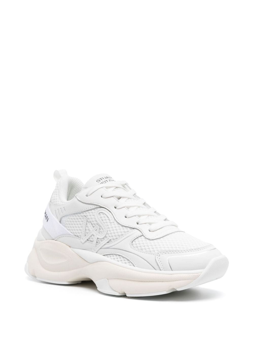 logo-patch mesh chunky sneakers - 2