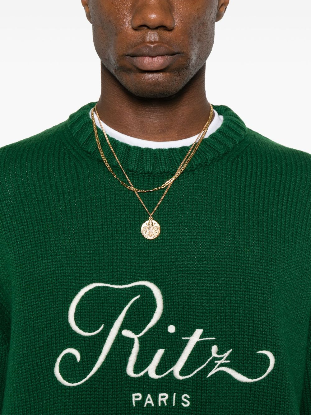 embroidered-logo sweater - 5
