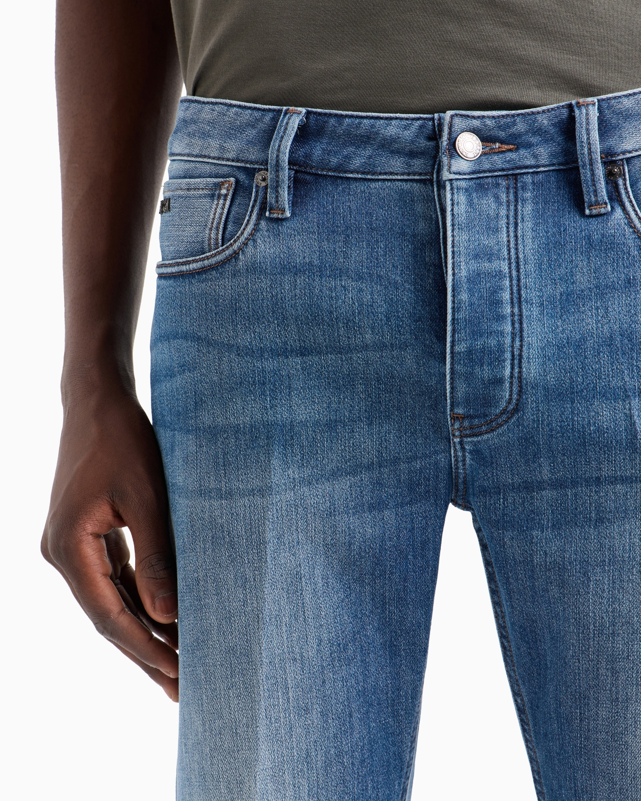 J75 Slim-fit, stone-washed denim jeans with fleece lining - 5