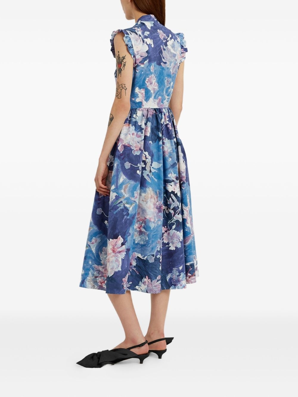 ruffled floral-print dress - 4