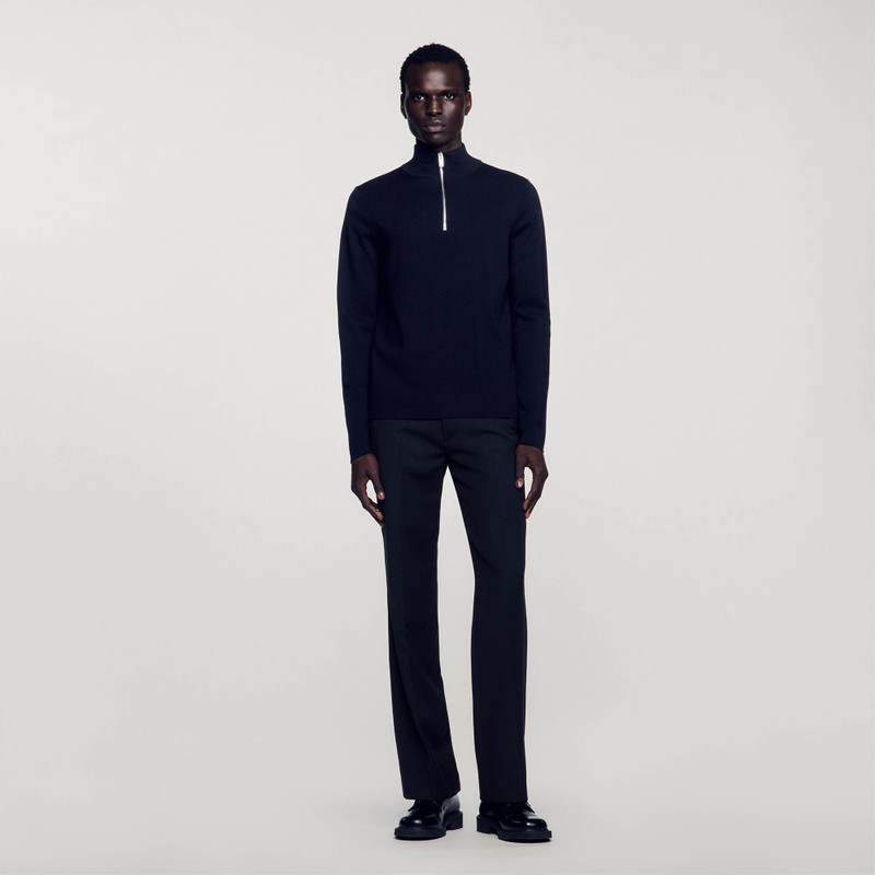 Sandro WOOL SWEATER WITH ZIPPED COLLAR outlook