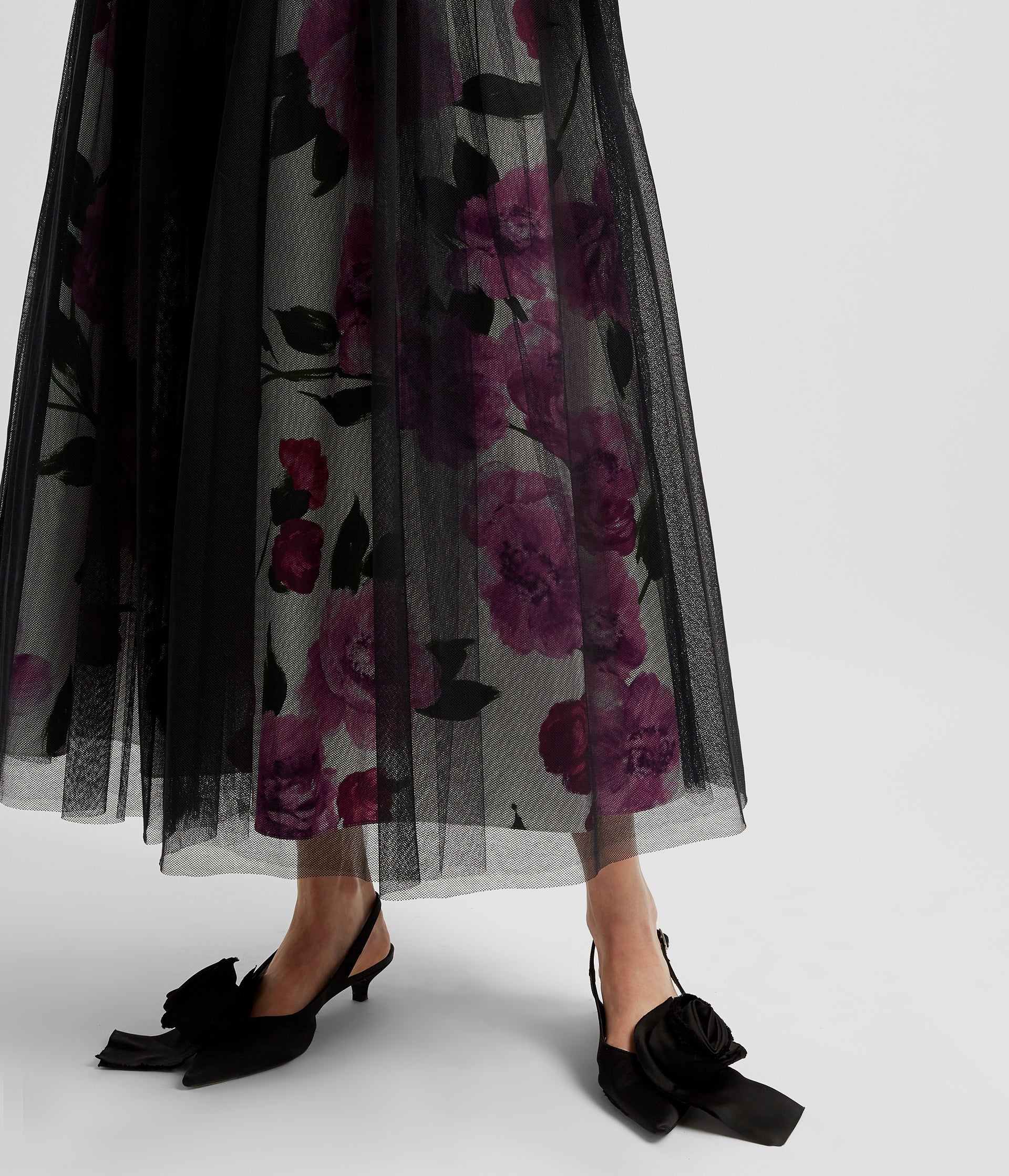 MIDI SKIRT WITH TULLE OVERLAY - 3