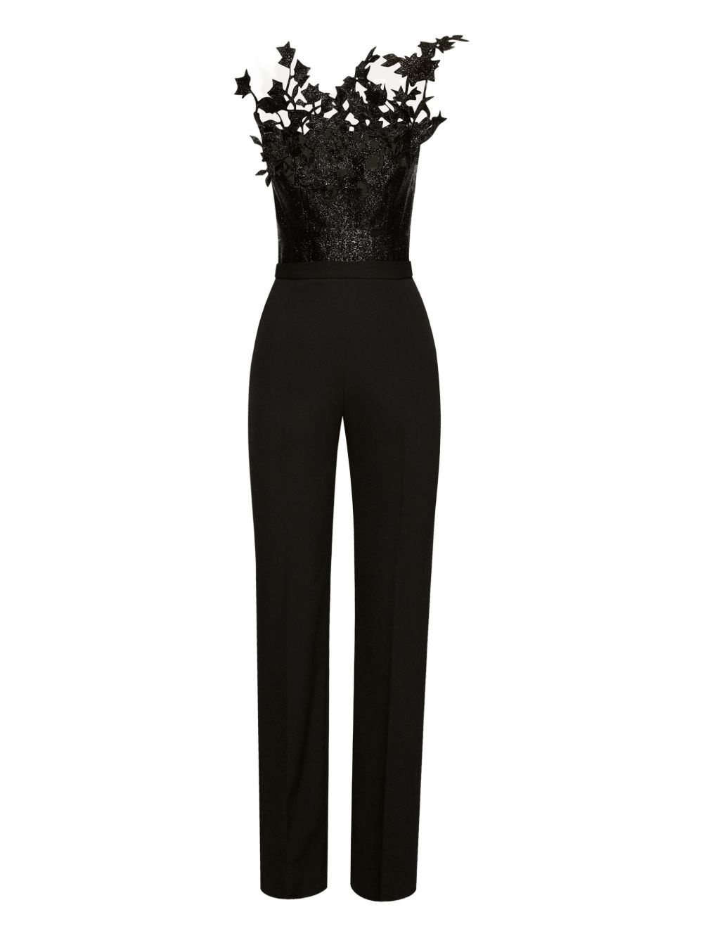 floral-embroidered jumpsuit - 1