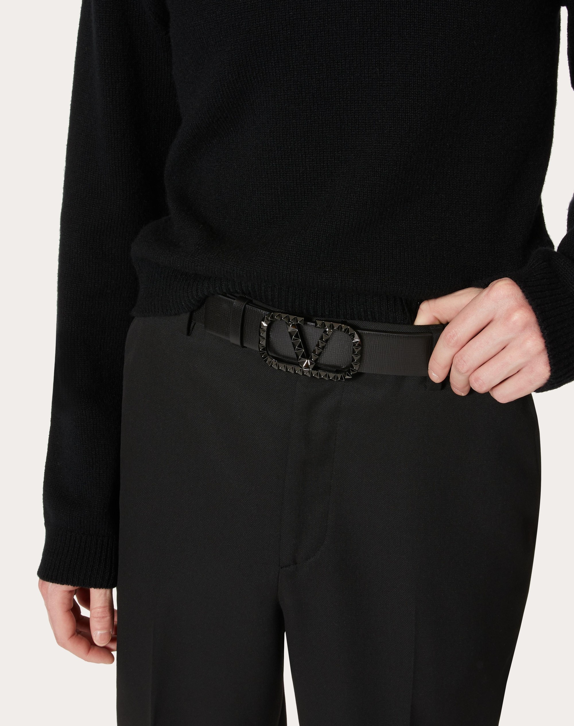 VLOGO SIGNATURE BELT IN GRAINY CALFSKIN 35 MM - 5