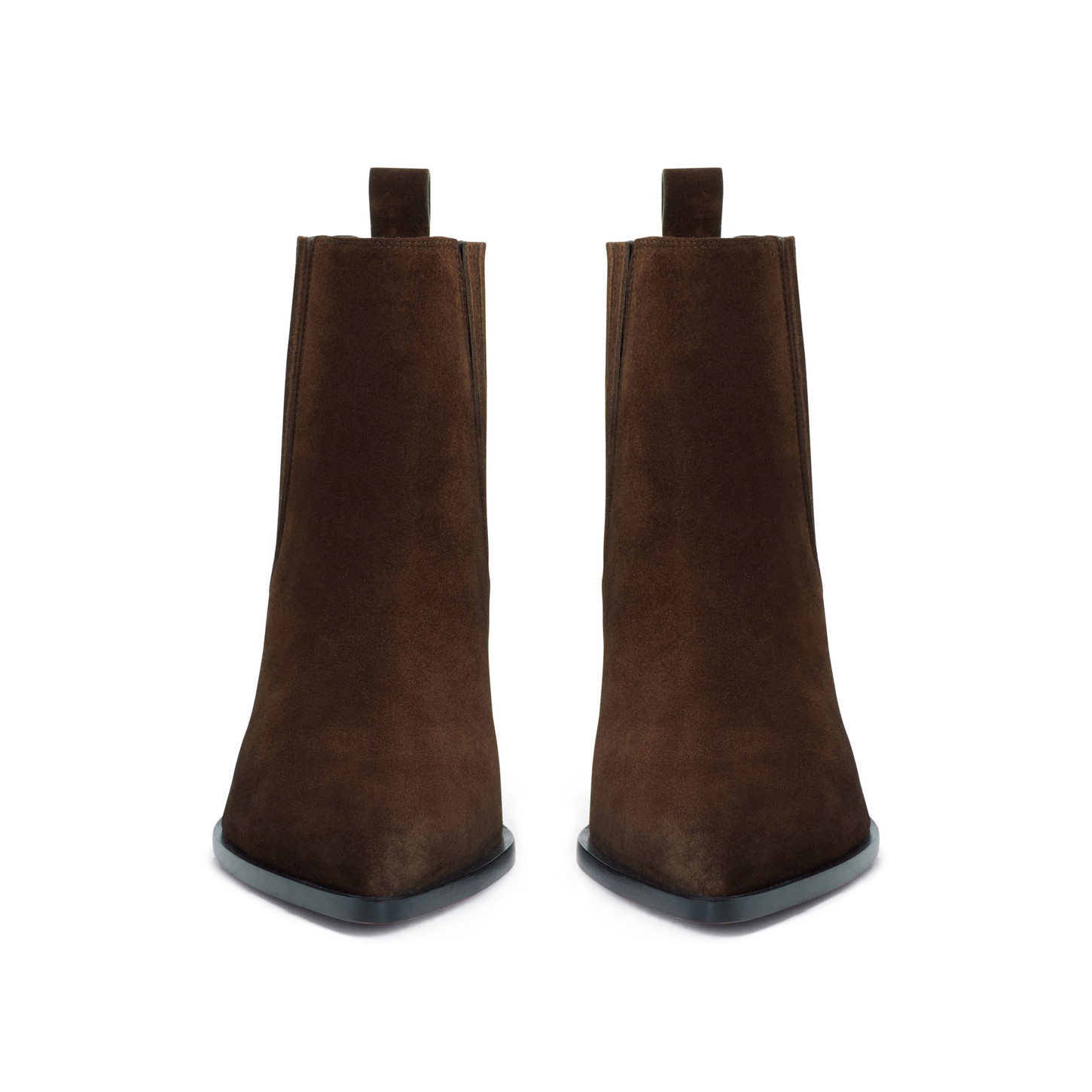 Women's dark brown suede texan ankle boot - 4