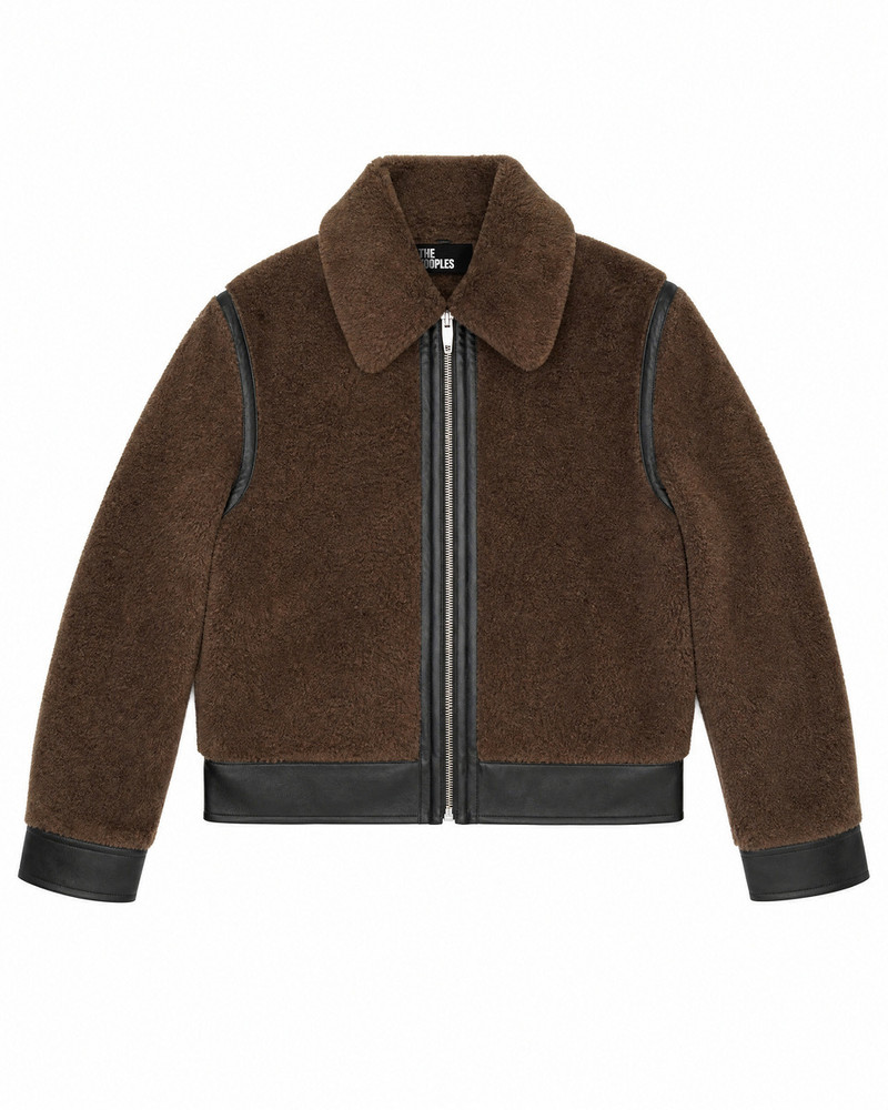 REVERSIBLE FAUX FUR COAT IN KHAKI AND BLACK - 1