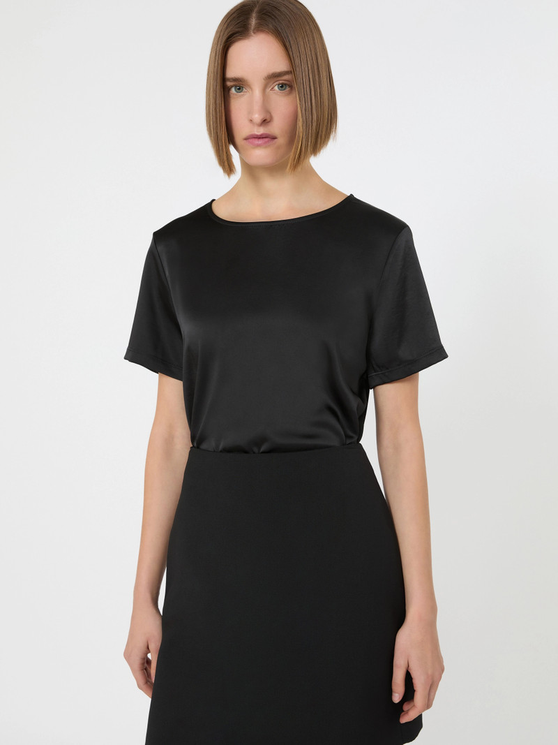 ZONA Satin and jersey T-shirt - BLACK 5