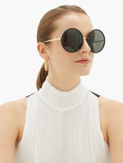 LINDA FARROW Kew round acetate and metal sunglasses outlook