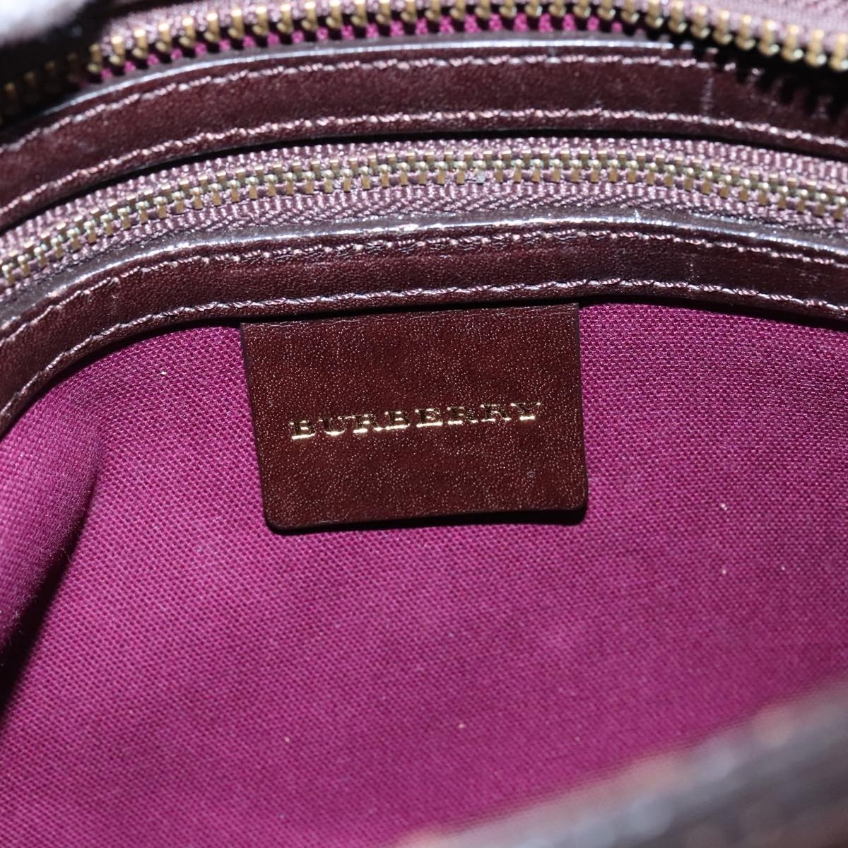 Burberry Nova Check Shoulder Bag Wool Green Brown Gold - 11