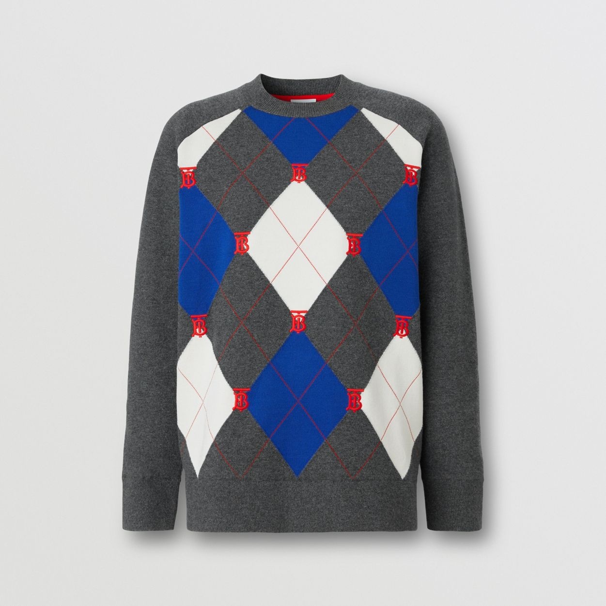 Argyle Intarsia Cashmere Blend Sweater - 1