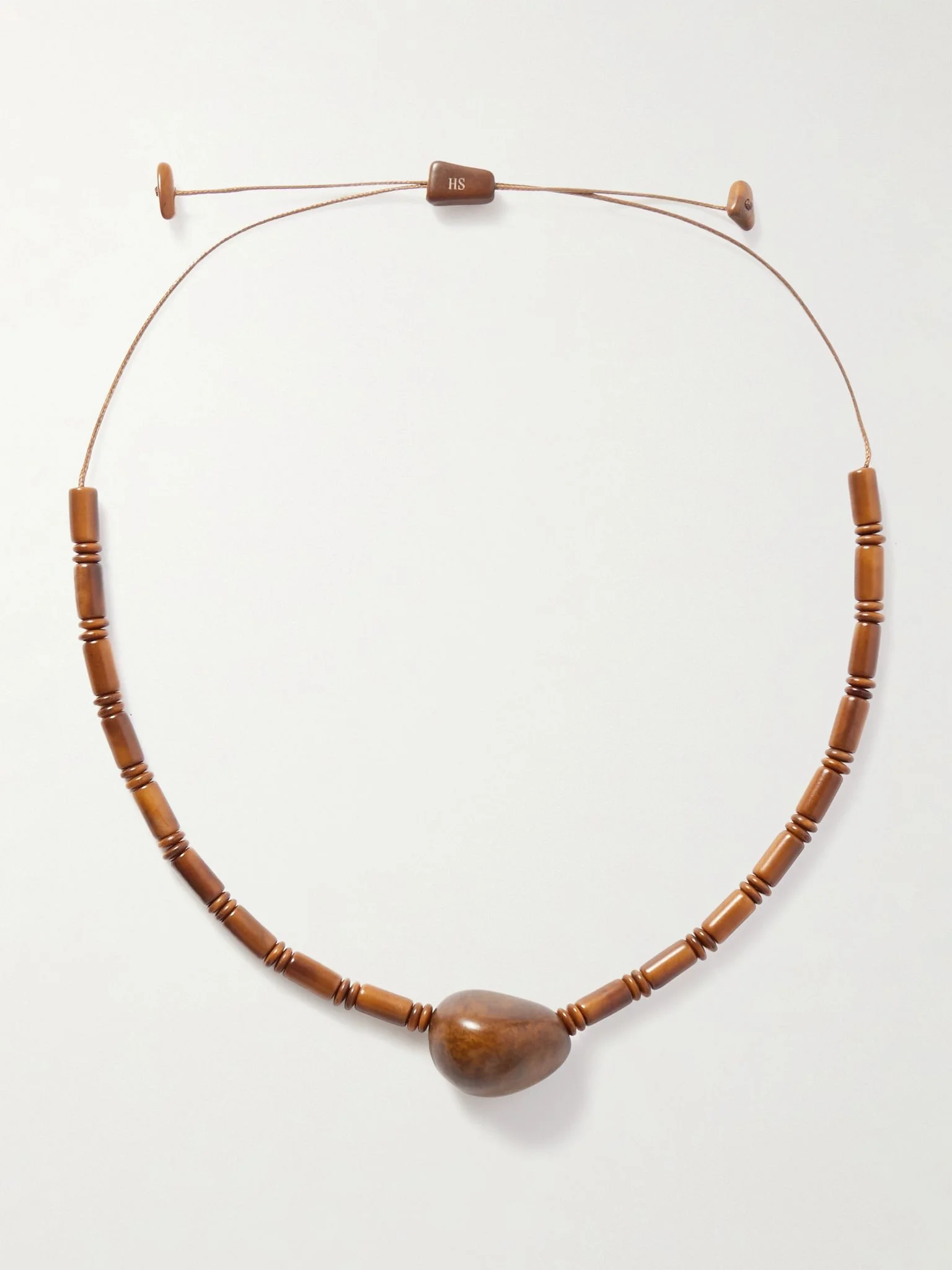 The Choker tagua and leather necklace Brown - 1