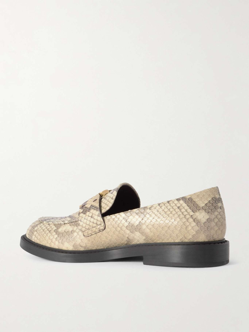 Marcie buckled snake-effect leather loafers 3