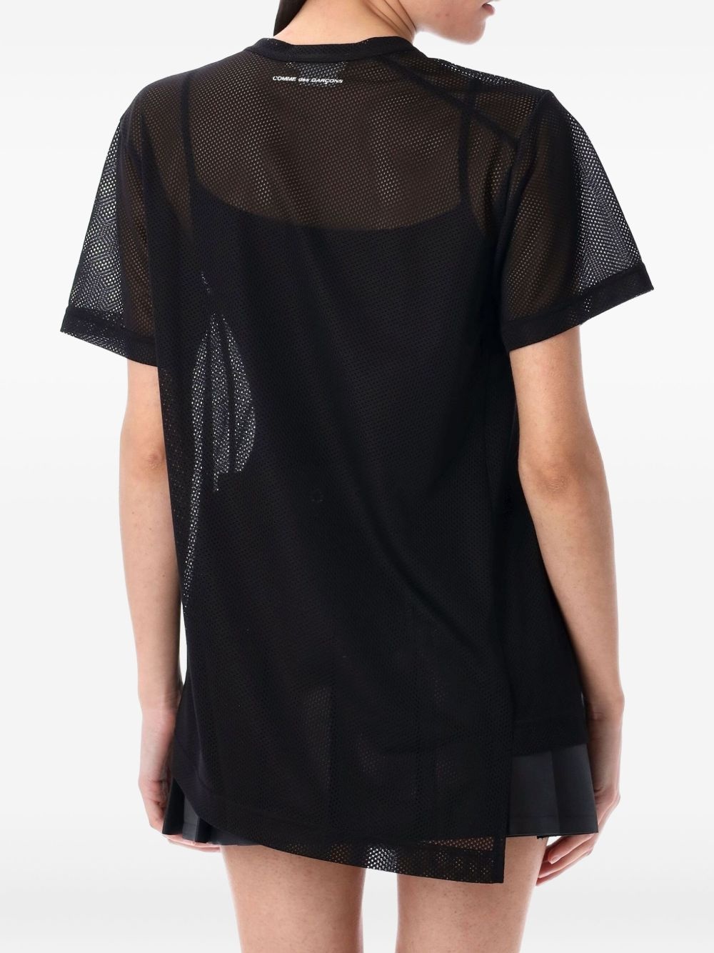 mesh-layered T-shirt - 2