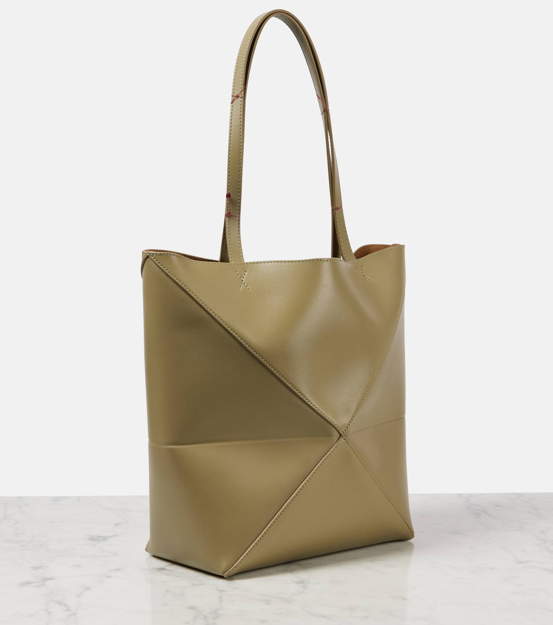 Puzzle Fold Medium leather tote bag - 4