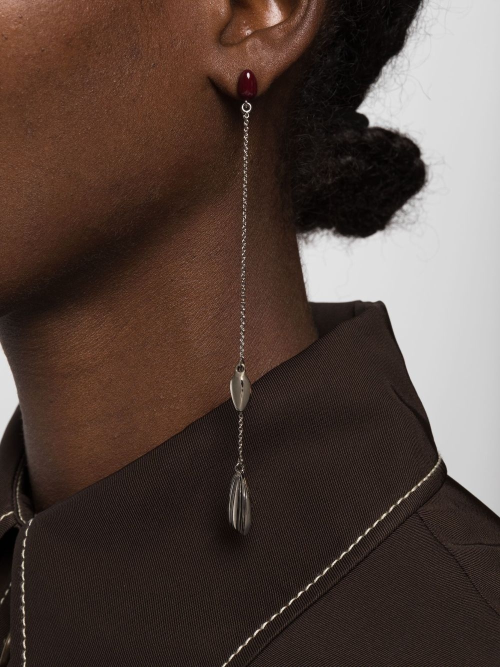bead-embellished drop earrings - 2