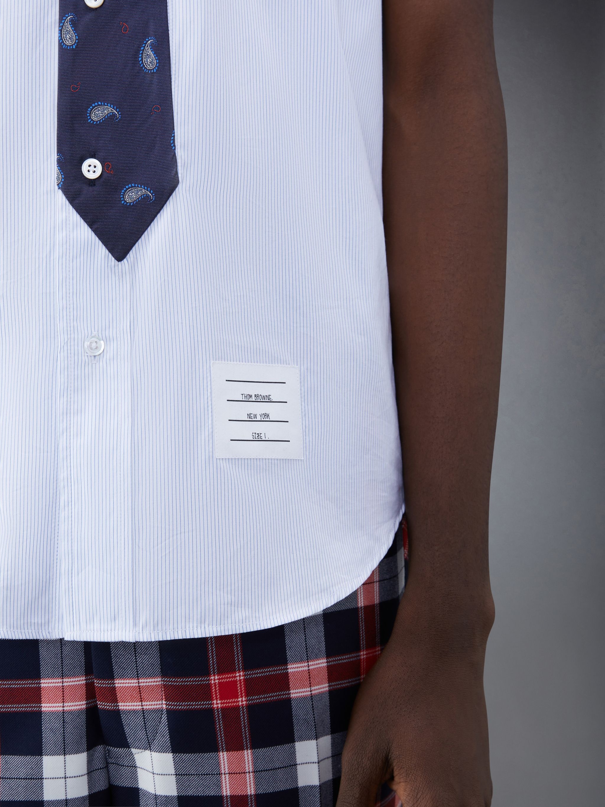 Paisley Jacquard Tie Straight Fit Short Sleeve Shirt - 6