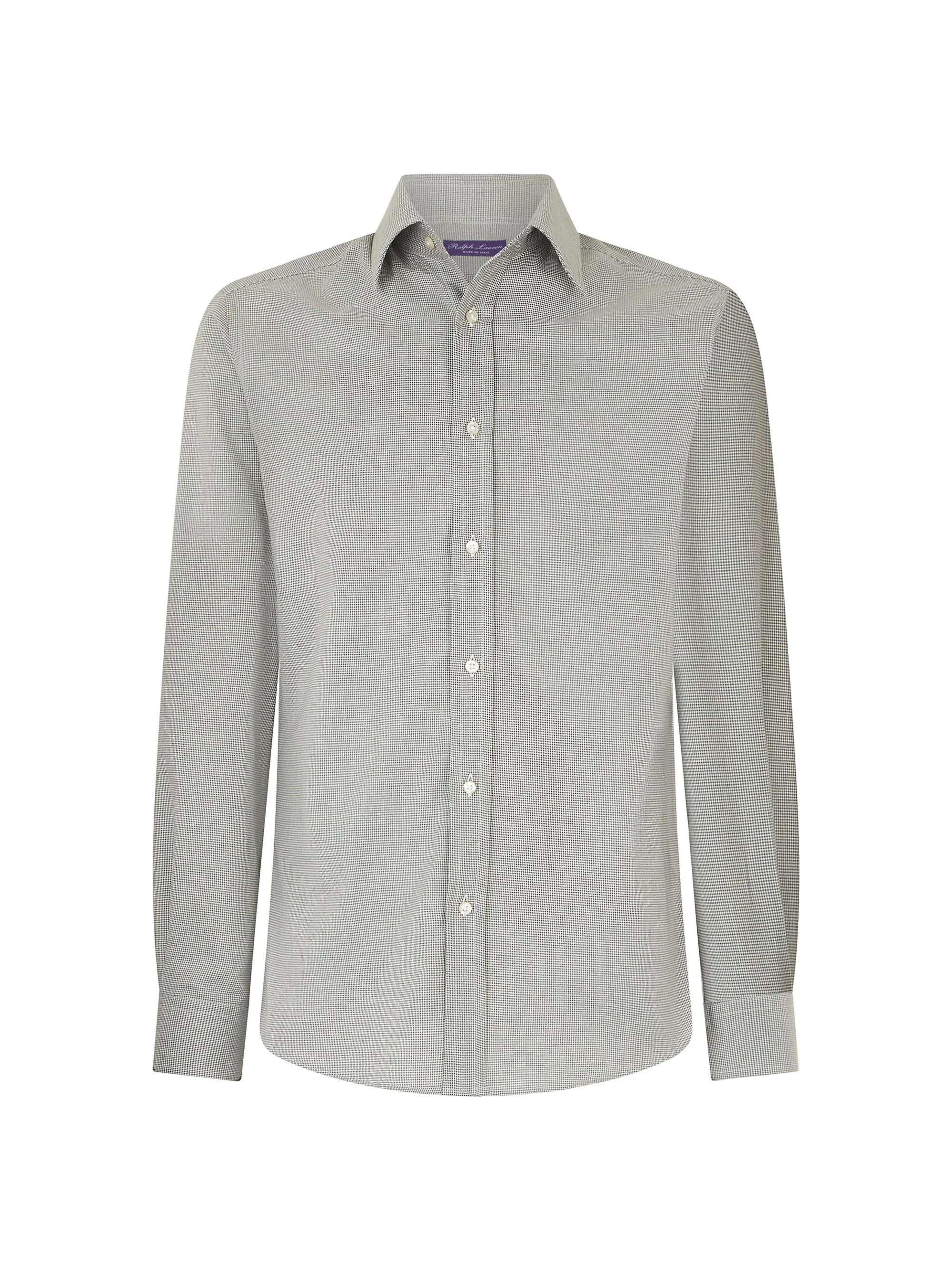 Men's Mini Houndstooth Shirt - Light Melange Grey - 1
