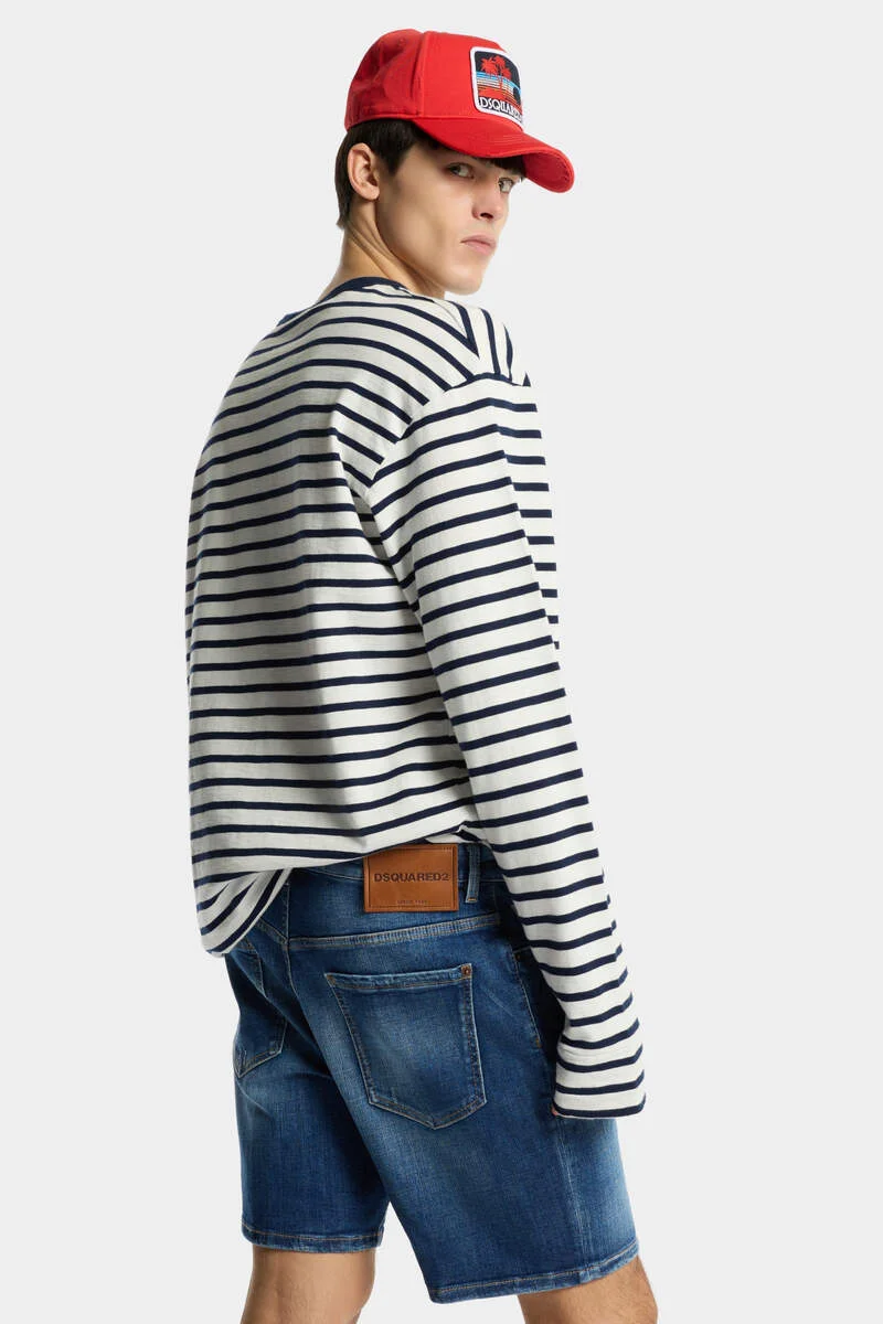 MEDIUM WASH MARINE SHORTS - 1