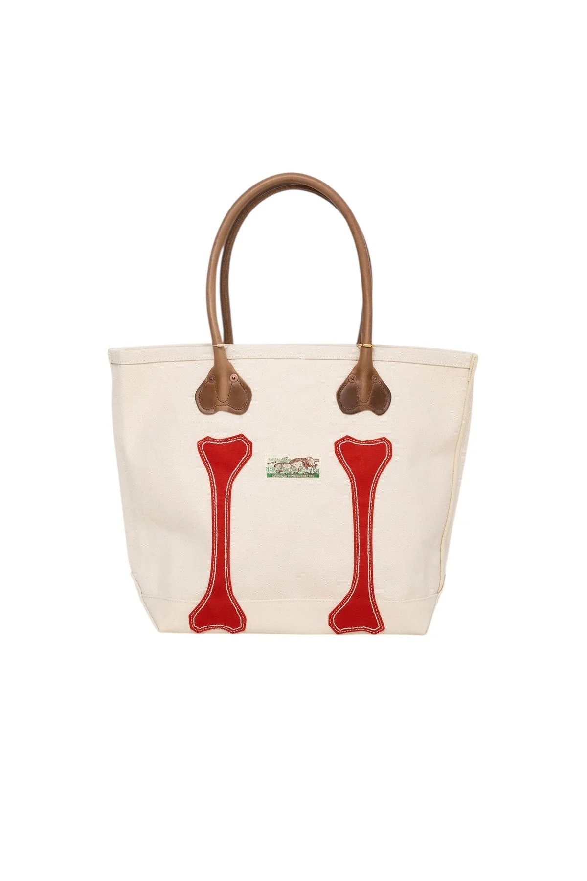 #4 Canvas KOTSU KOTSU TOTE BAG S - Ecru x Red - 1