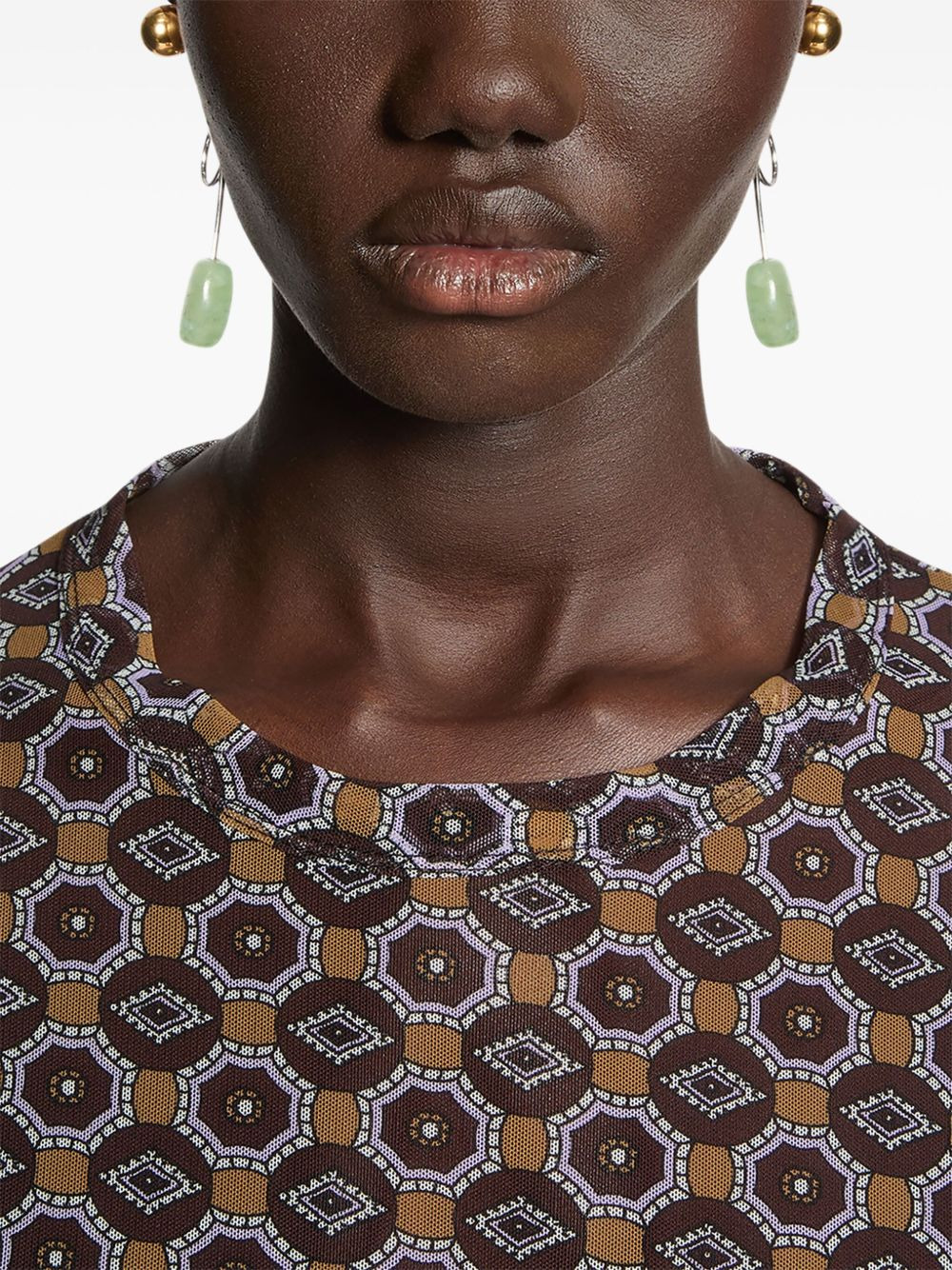 stone stud earrings - 2