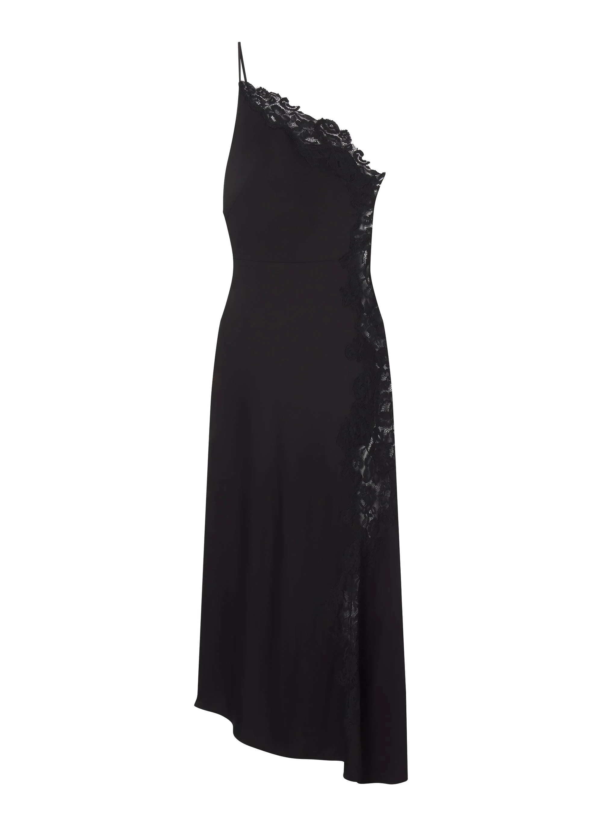 Lou Satin and Lace Midi Dress - 1