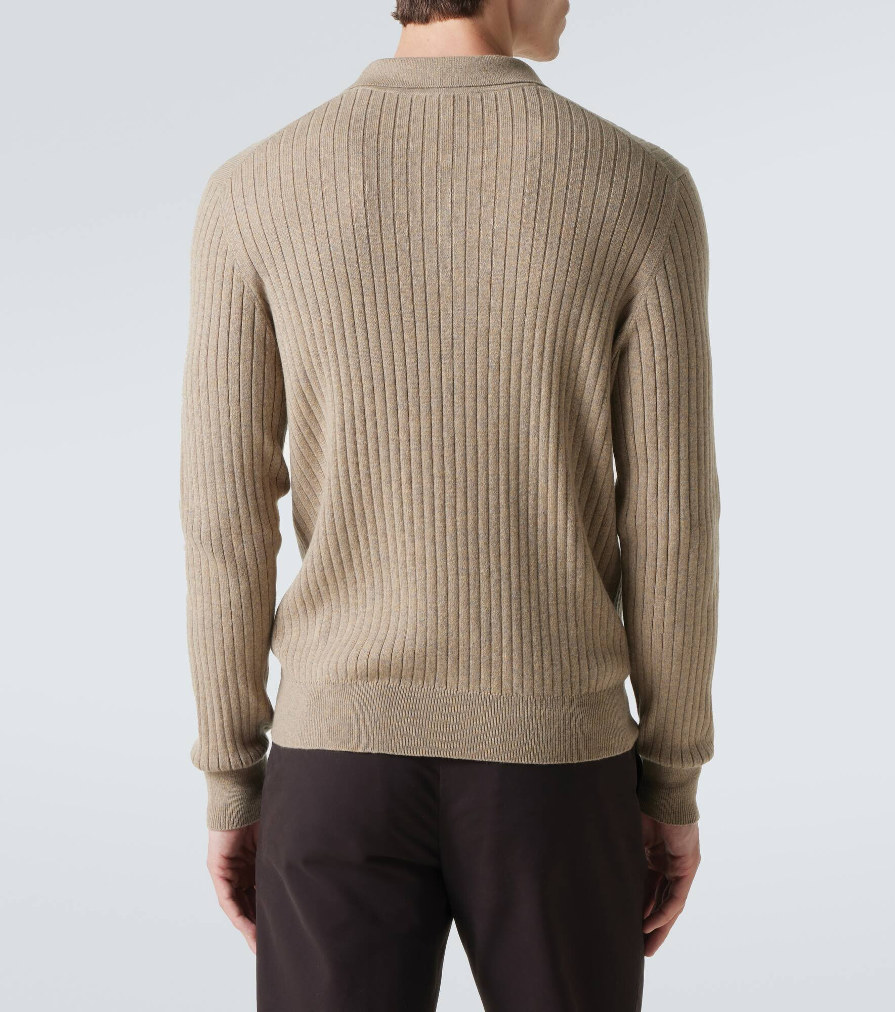 Ribbed-knit cashmere polo sweater - 4