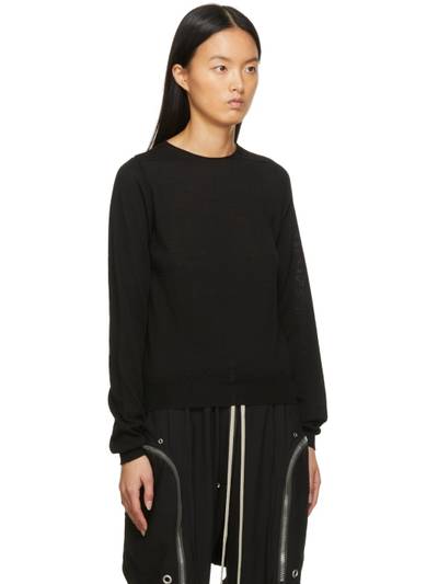 Rick Owens Black Wool Biker Crewneck outlook