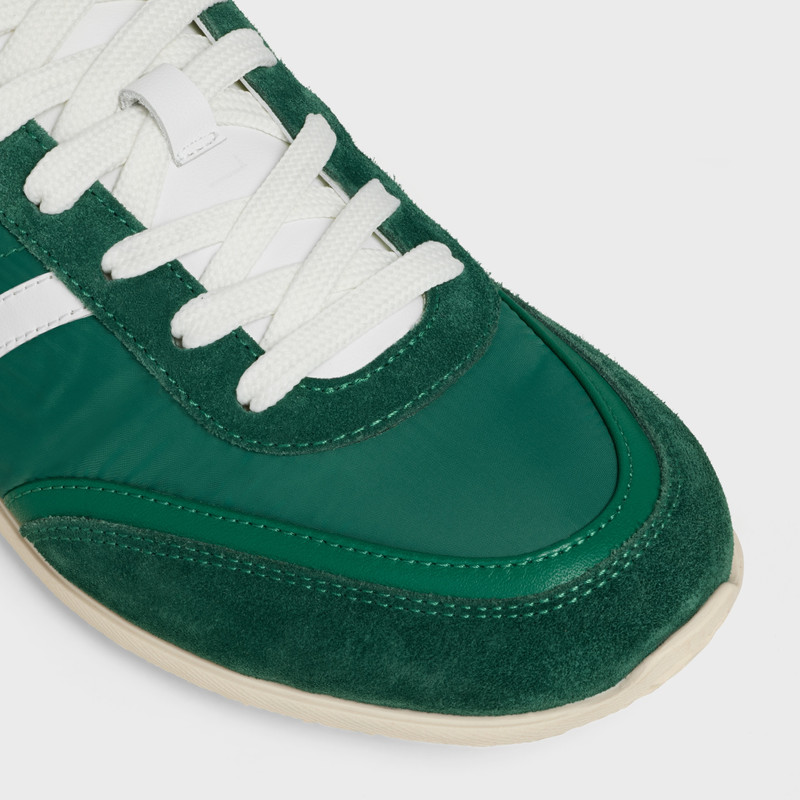 CELINE JOGGER LOW LACE-UP SNEAKER WITH TRIOMPHE IN NYLON, SUEDE CALFSKIN AND CALFSKIN 4
