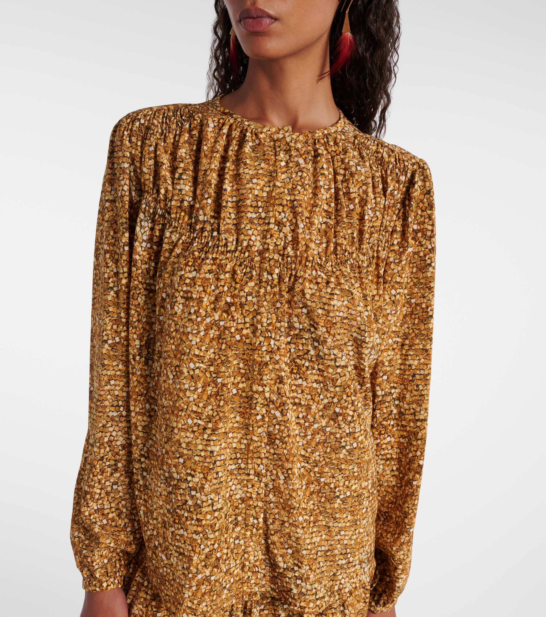 Sally printed silk-blend blouse - 6