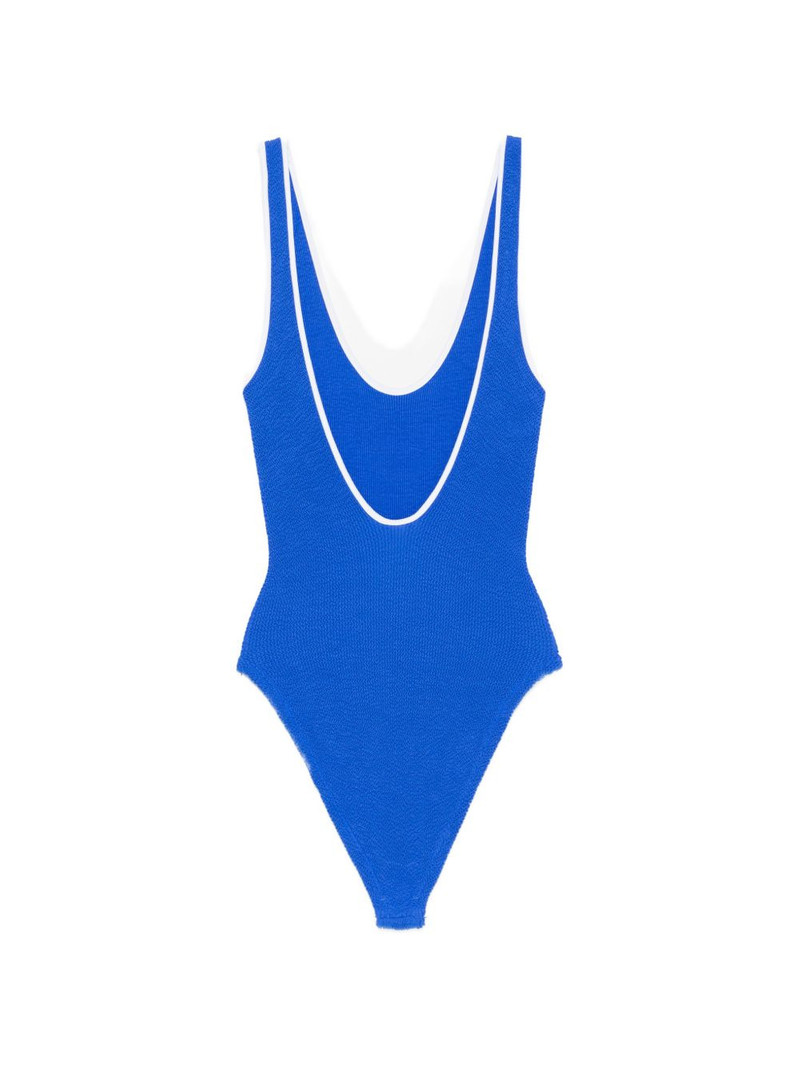 Hunza G textured trim swimsuit outlook