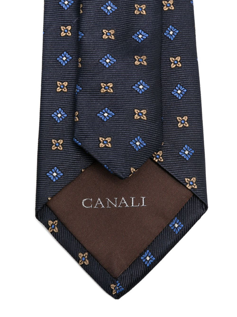 Canali floral-pattern silk tie outlook