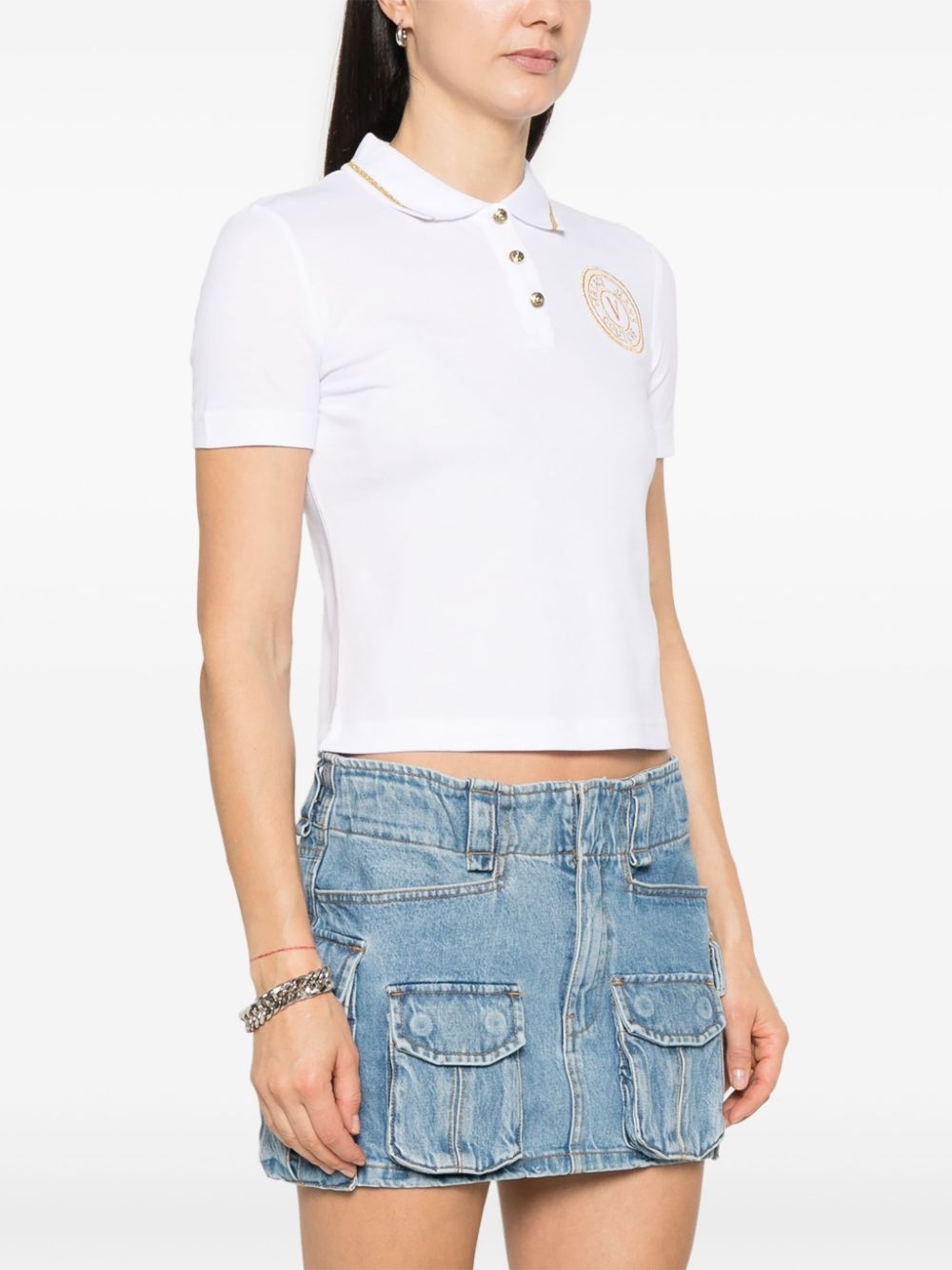 embroidered-logo polo top - 3