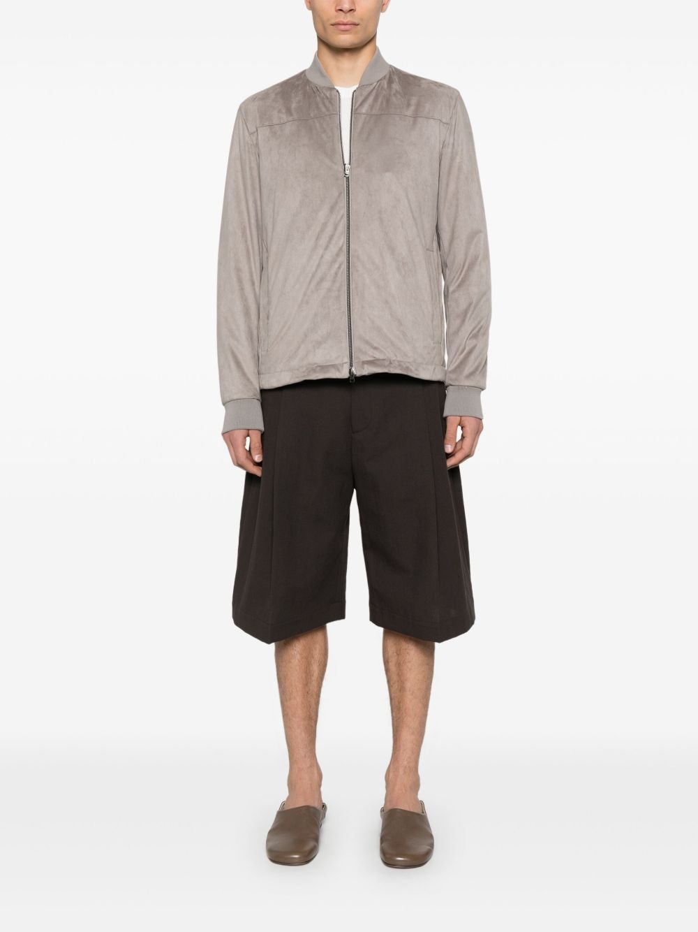 faux-suede bomber jacket - 2