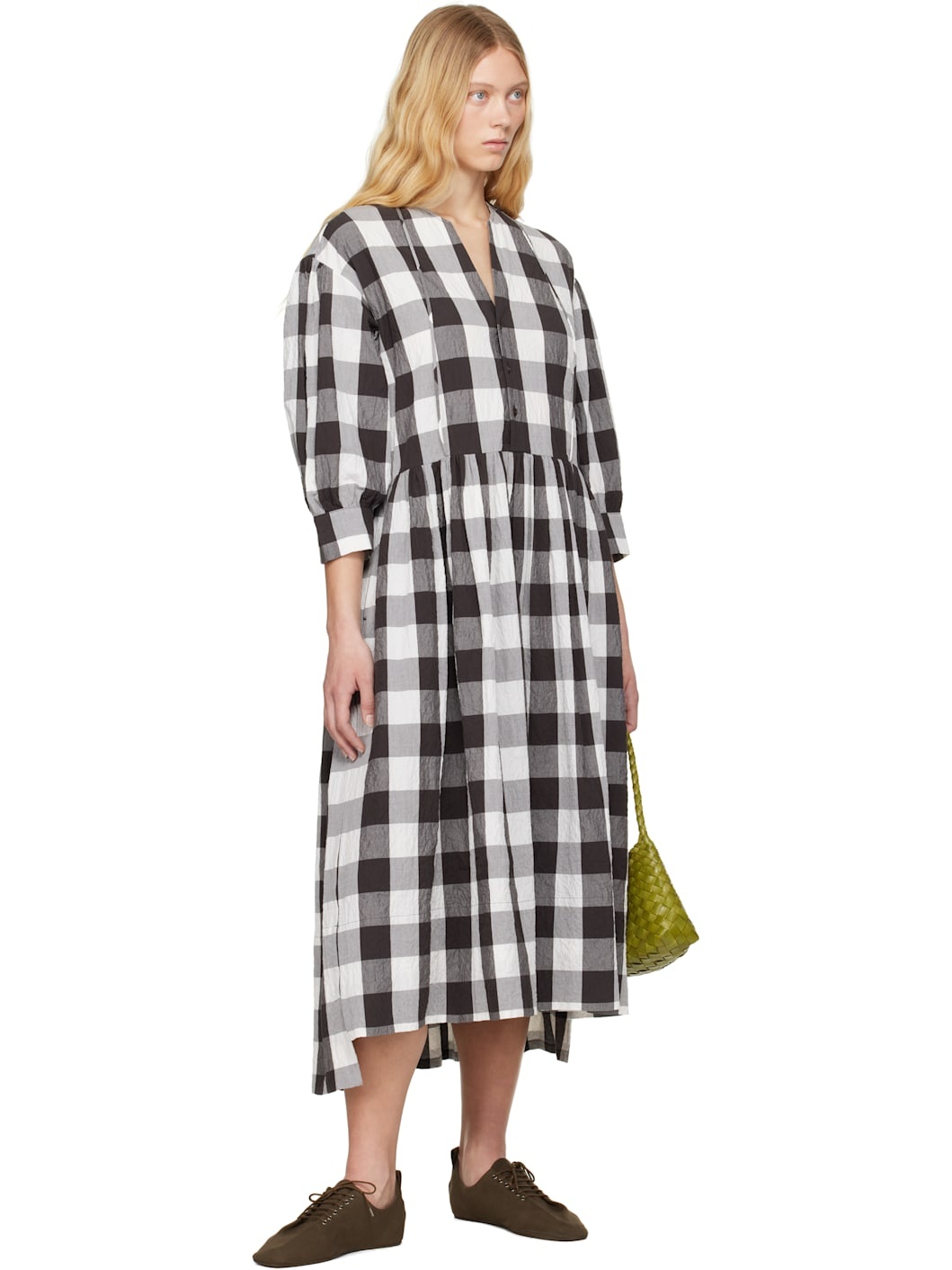 White & Brown 'The Cook' Midi Dress - 4
