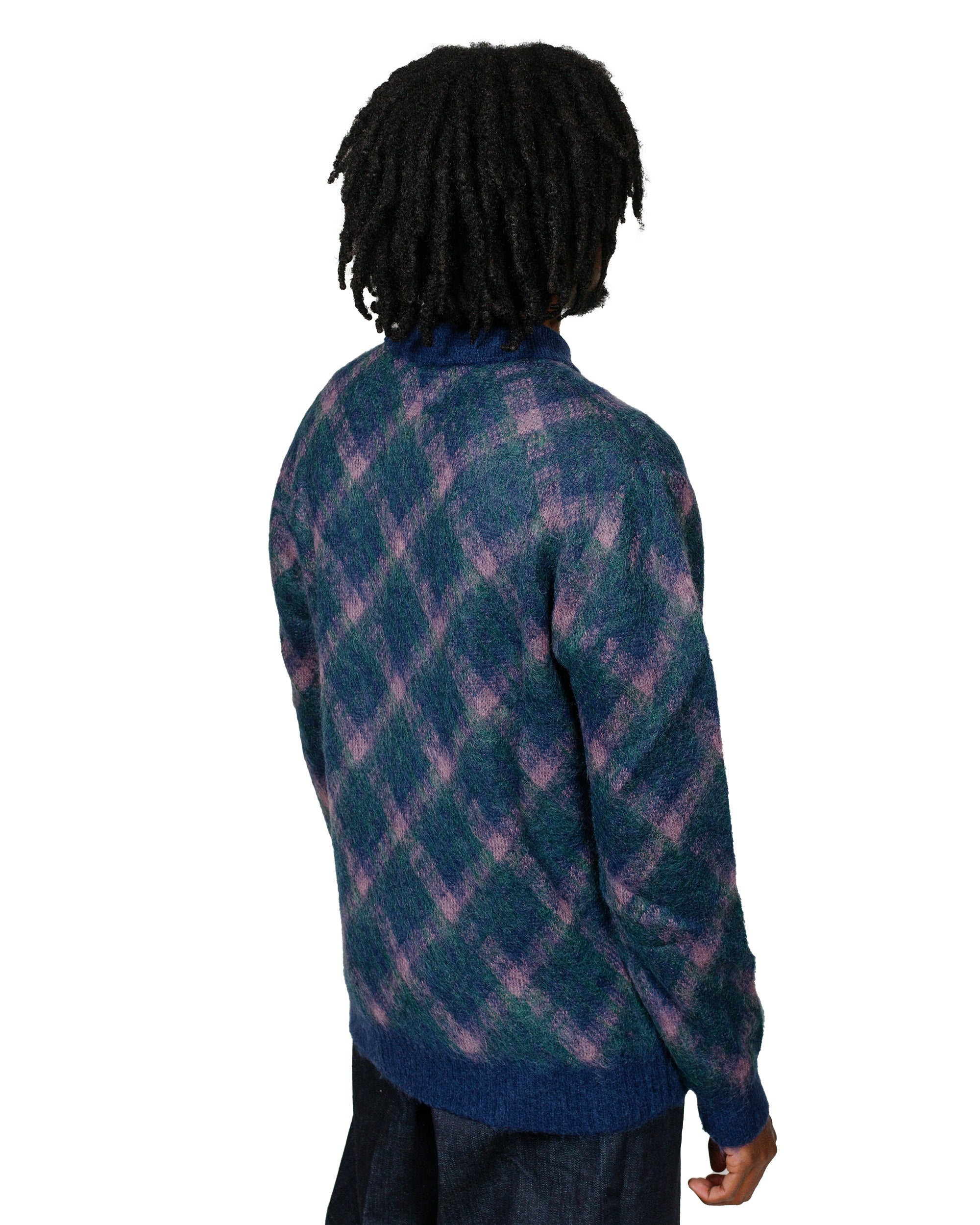 Knit Polo Plaid Navy - 3
