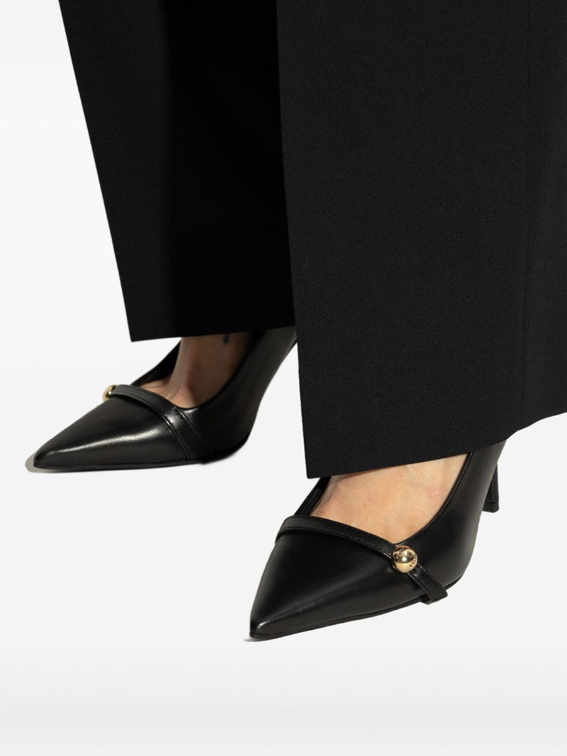 100mm leather heeled pumps 5