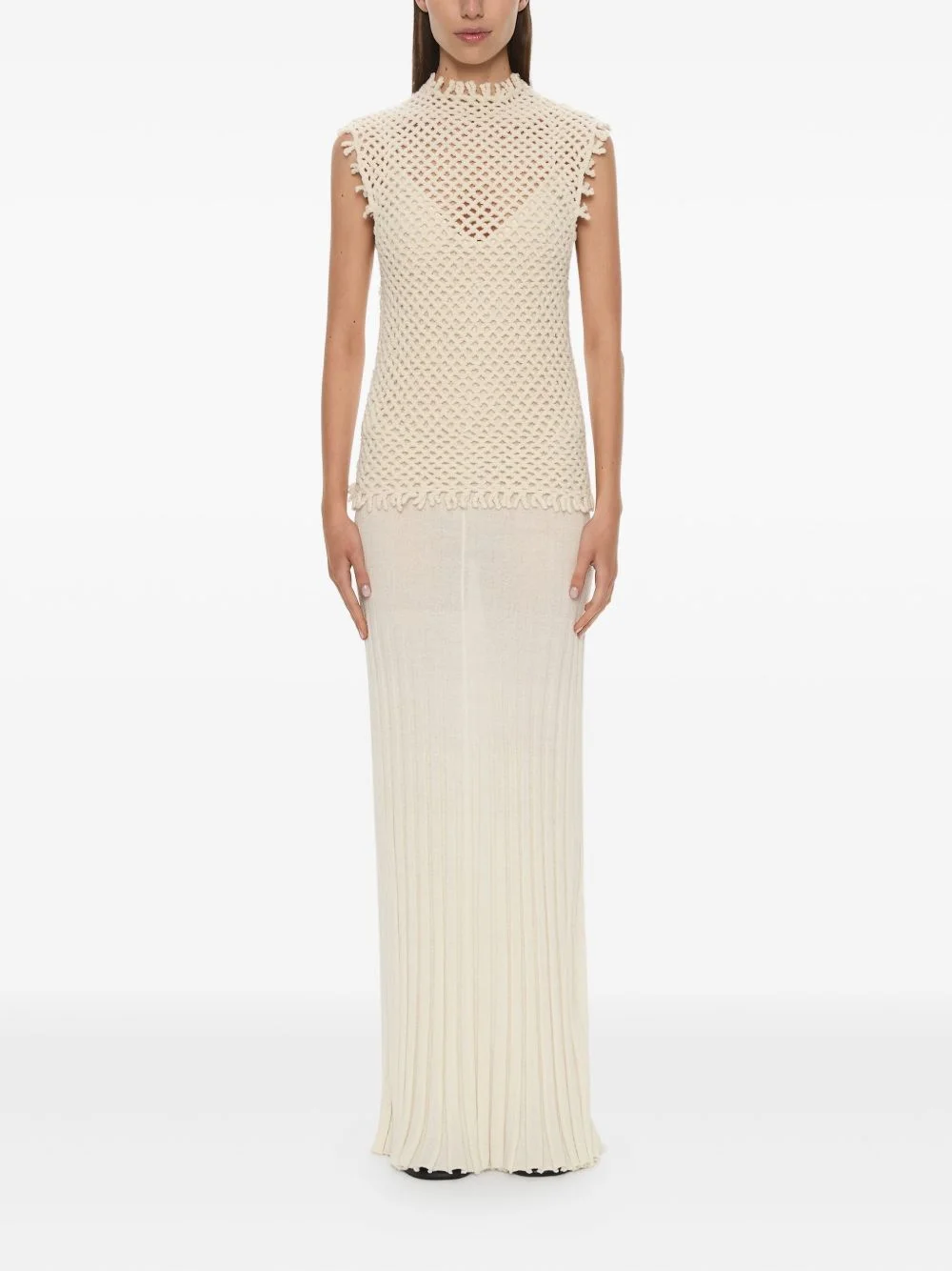 Lattice knit tank maxi dress - 1