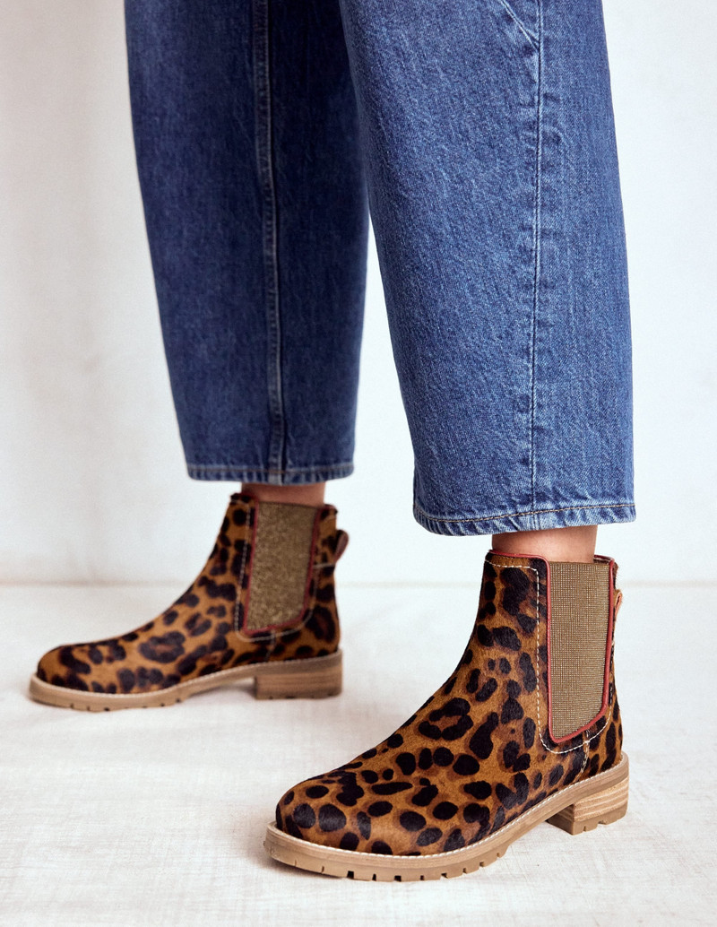 BODEN Freya Chelsea Boots-Leopard outlook