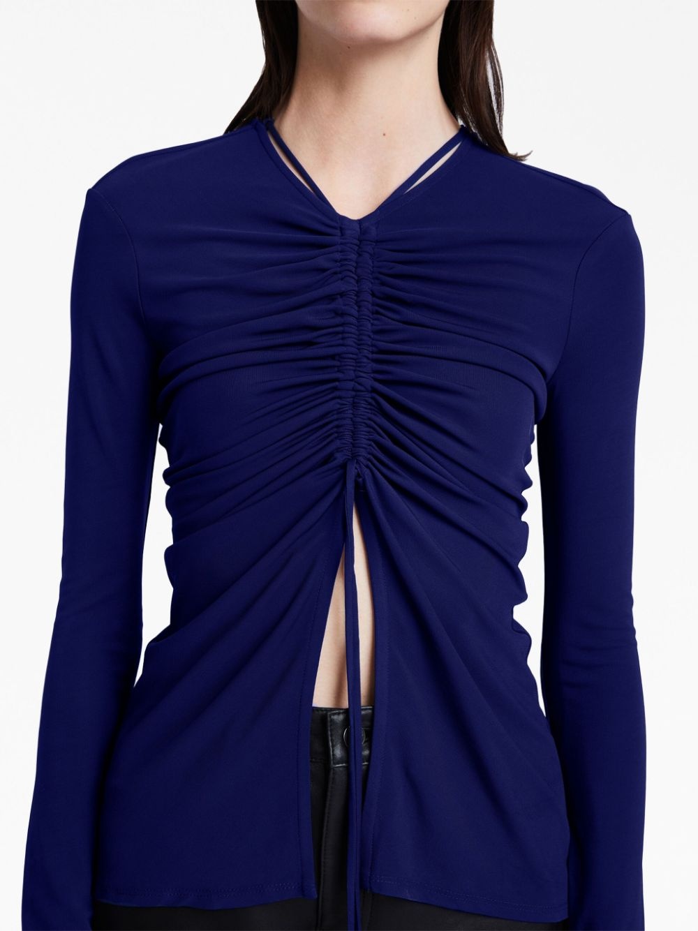 gathered-detail long-sleeve top - 6