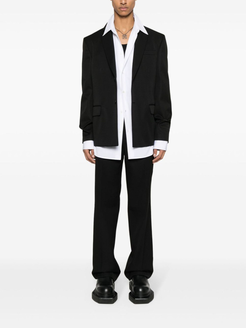 Off-White logo-embroidered wool blazer outlook