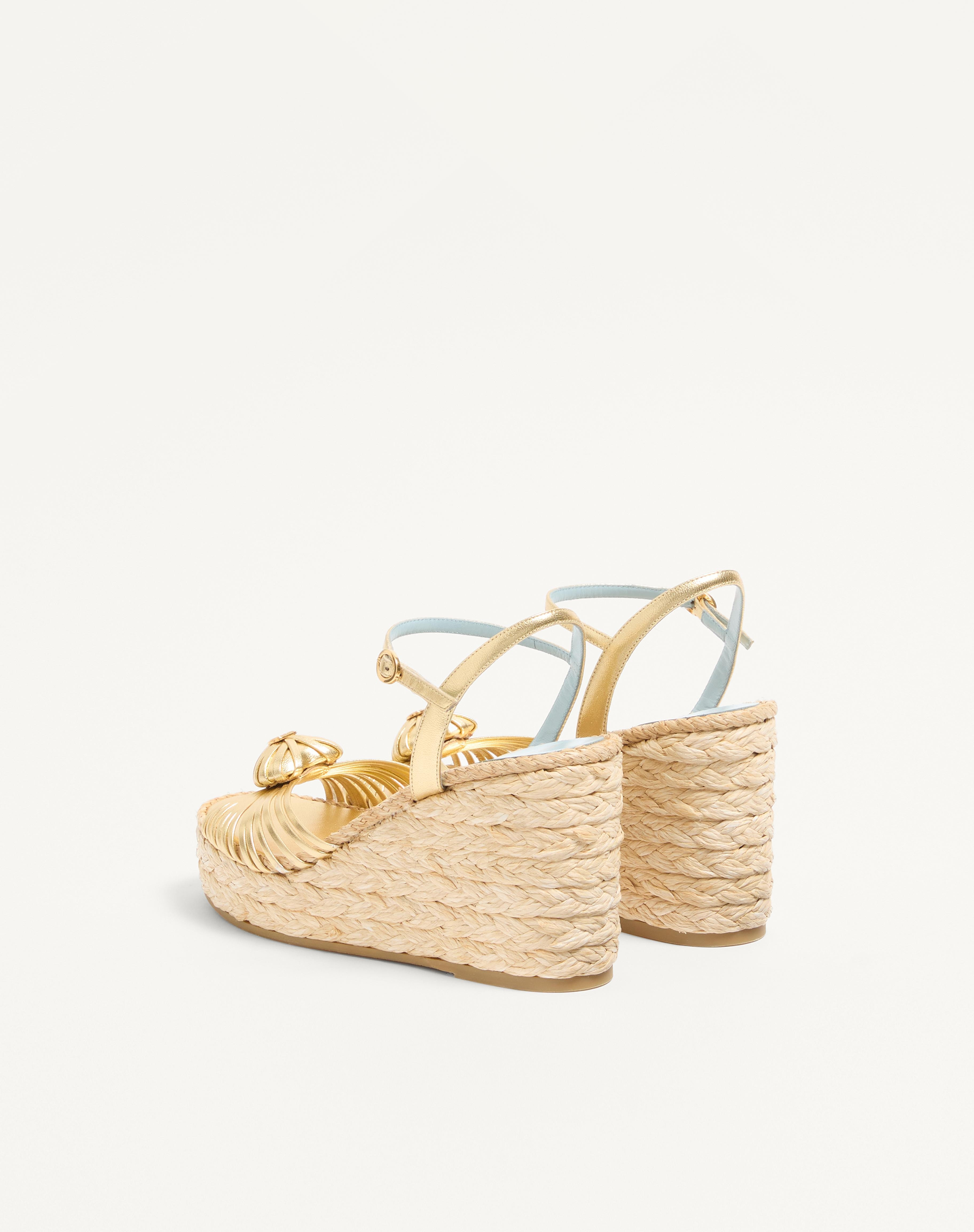 ROYAL WEDGE SANDAL IN LAMINATED NAPPA LEATHER 100MM - 5