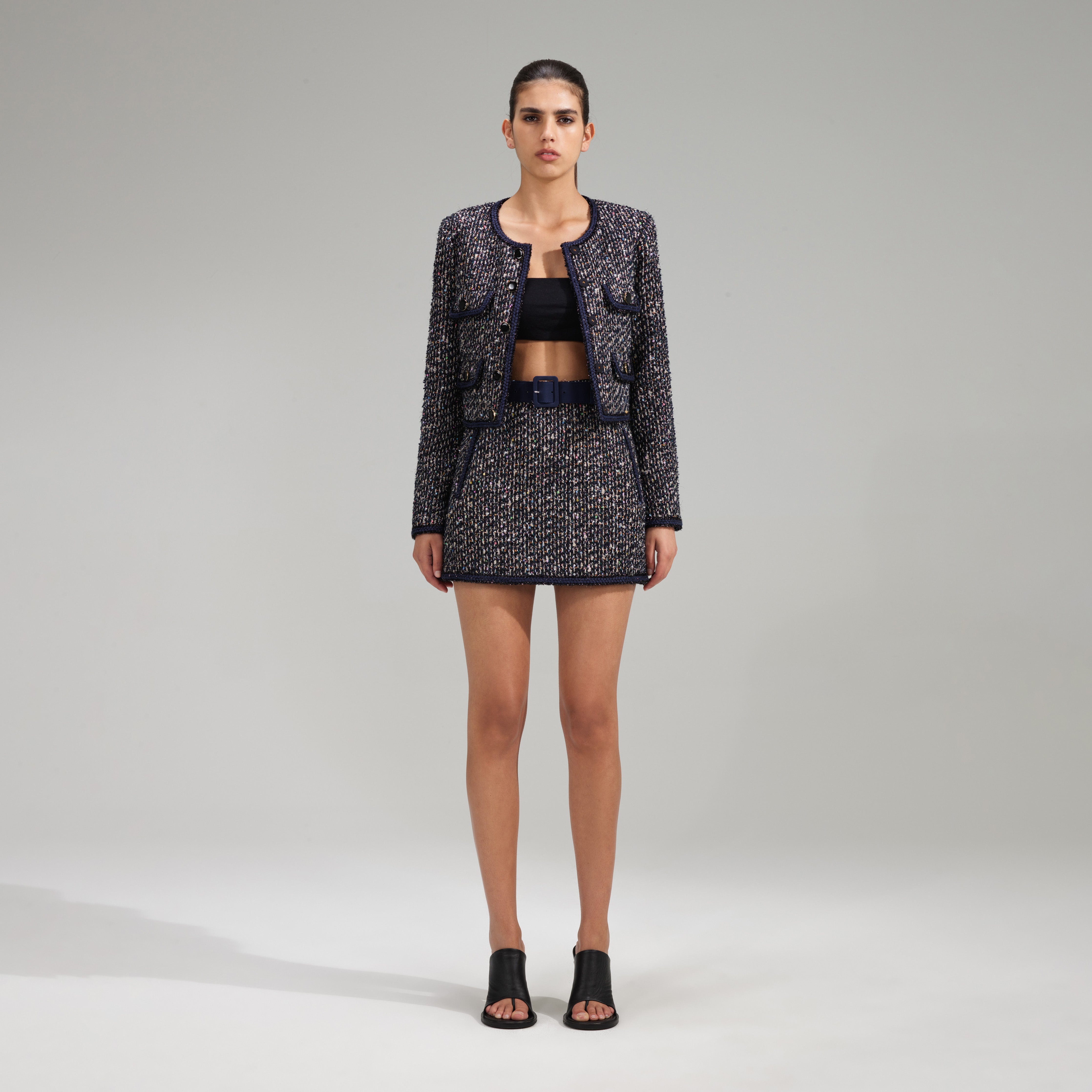 Boucle Jacket With Braid Detail - 1