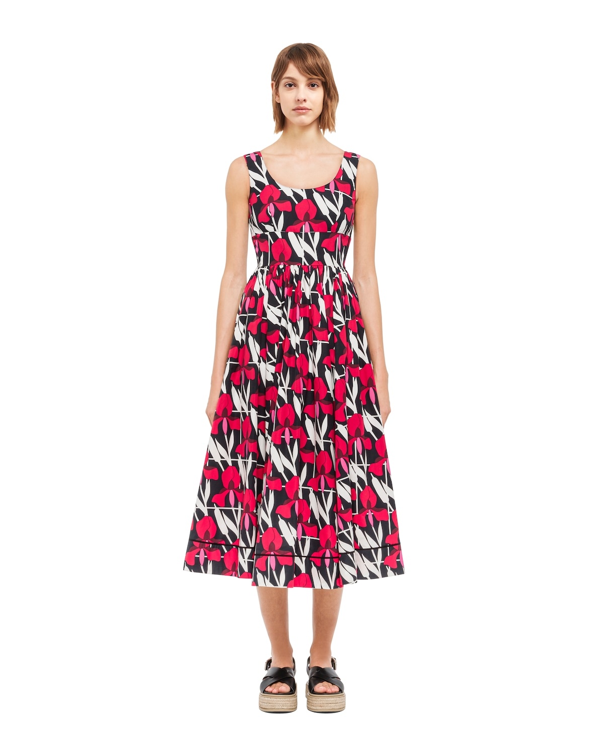 Printed poplin dress - 2