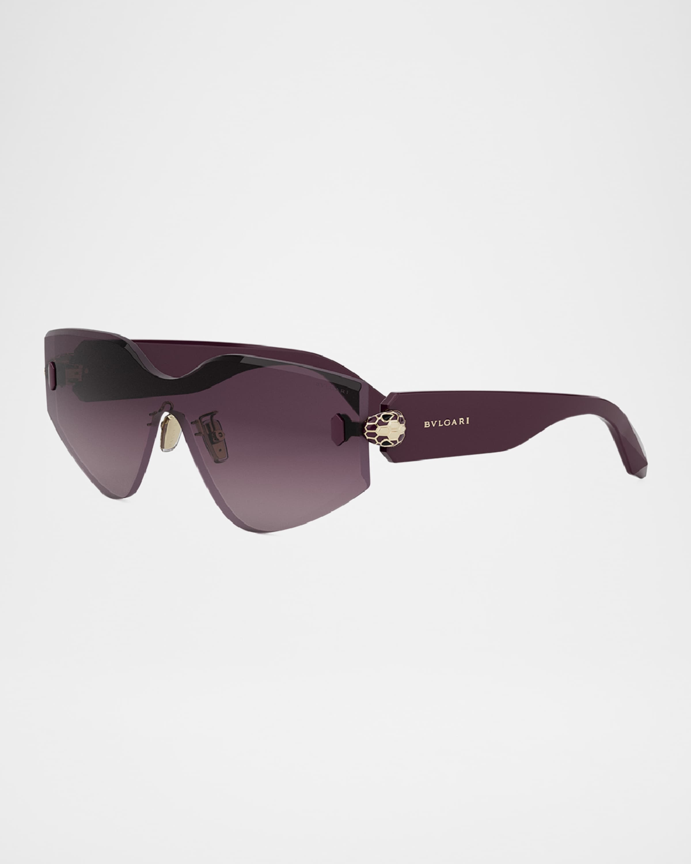 Serpenti Rimless Metal & Nylon Shield Sunglasses - 1